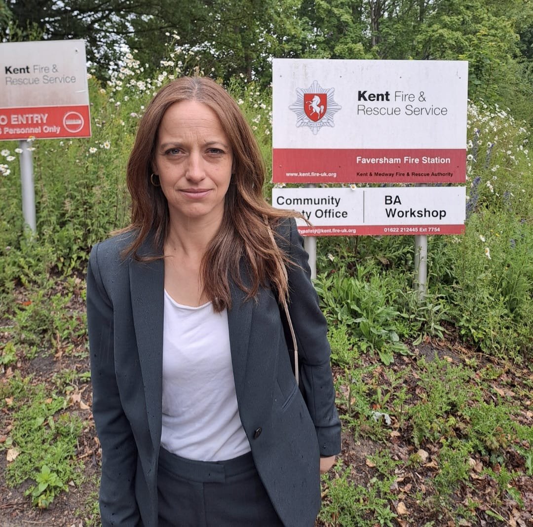 Helen Whately at Faversham Fire Station